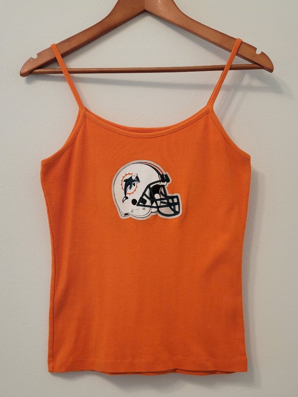 🏈🐬 Vintage MIAMI DOLPHINS Football Women's Reebok Logo Tank Top 🏈 Orange